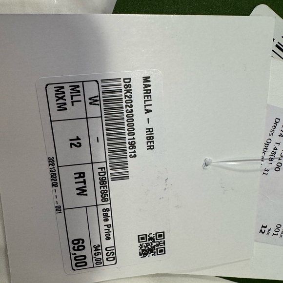 MARELLA Elegant White Belted Mini Dress - Picture 6 of 9